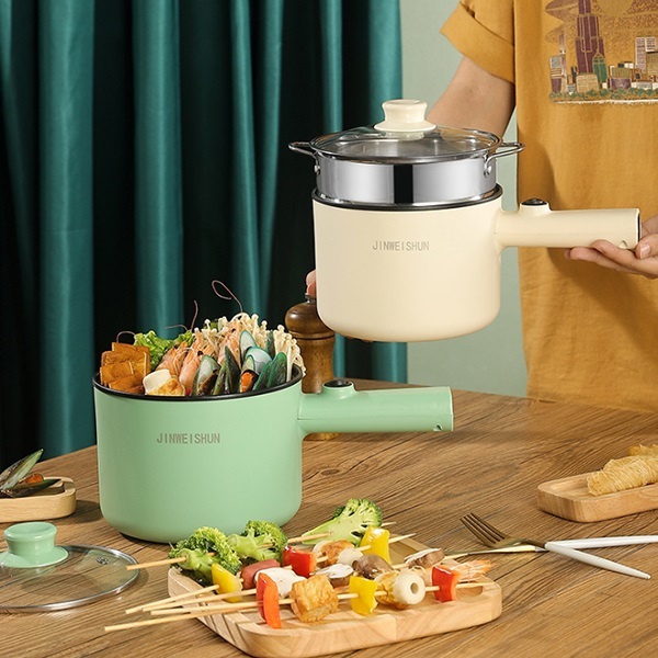 JK Korea new noodle cooking pot non-stick pot multi-function electric cooking pot student dormitory mini hot pot household 2 people all-in-one pot (J0652)