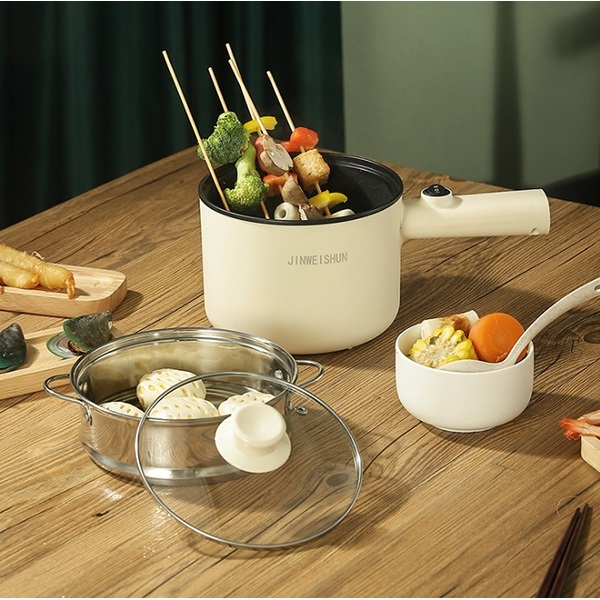 JK Korea new noodle cooking pot non-stick pot multi-function electric cooking pot student dormitory mini hot pot household 2 people all-in-one pot (J0652)