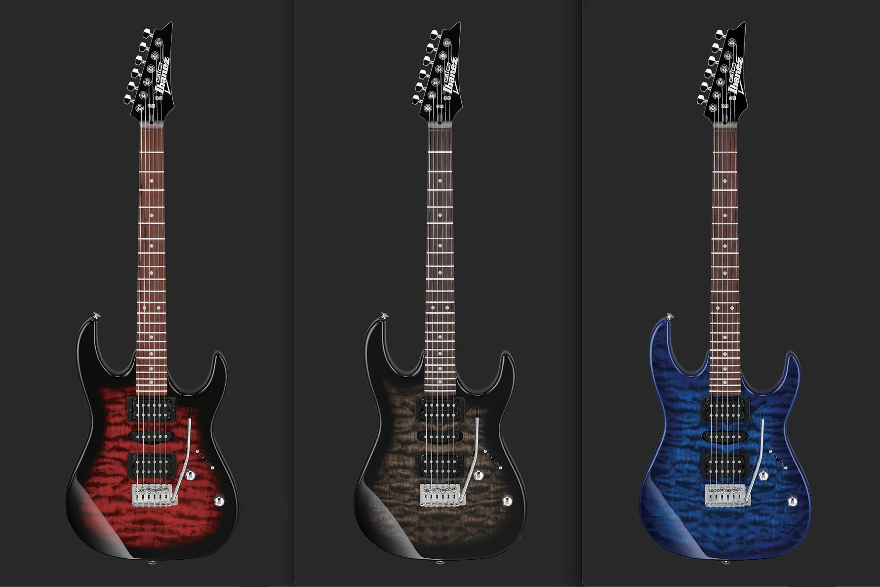 Ibanez GIO GRX70QA 系列雙單雙小搖座虎紋電吉他贈琴袋、Ibanez PU-3調音