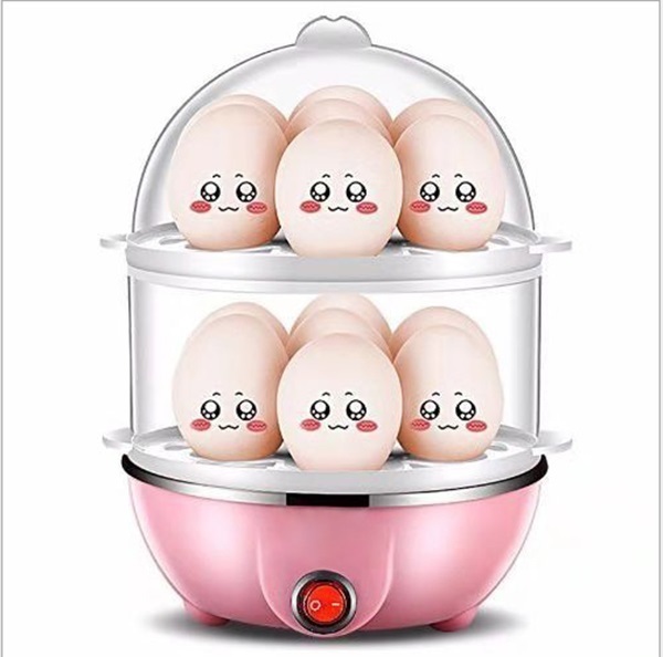 JK Korea egg cooker 14 eggs double-layer breakfast machine stainless steel multi-function automatic power-off egg steamer (J0502)