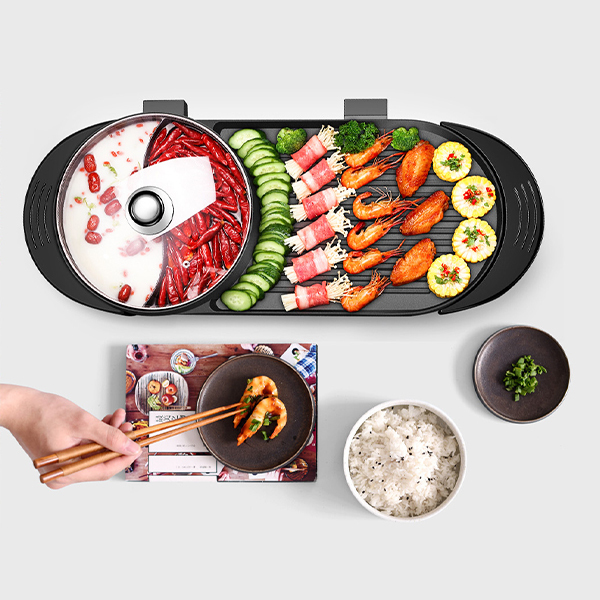 Japan JTSK Korean-style smokeless shabu-shabu-bake all-in-one electric grill (P2365)