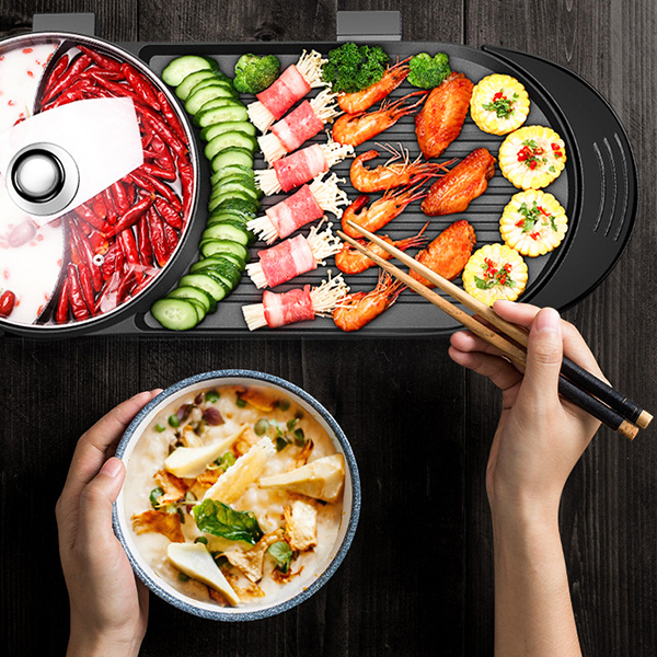 Japan JTSK Korean-style smokeless shabu-shabu-bake all-in-one electric grill (P2365)