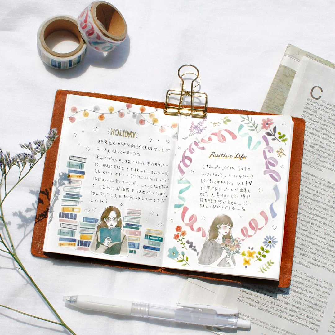 Mind Wave Masking Tape－18mm Die-Cut Series (Japanese Stationery Brand)
