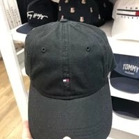 [S] TOMMY HILFIGER FLAG LOGO BASEBALL CAP,BLACK, 631620637118 (STH86)