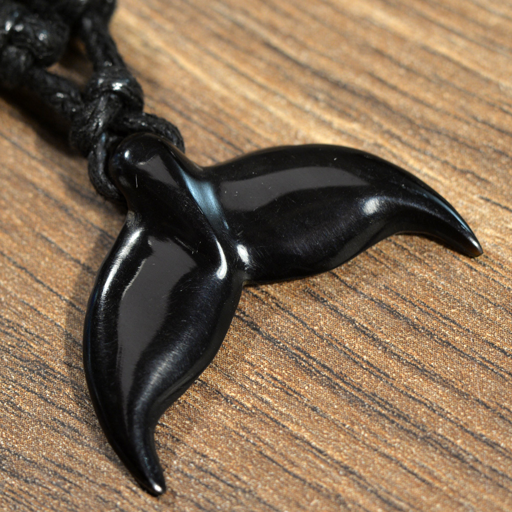 FREEDIVING PLANET - 魚尾造型項鍊 Black Horn (曜石黑)