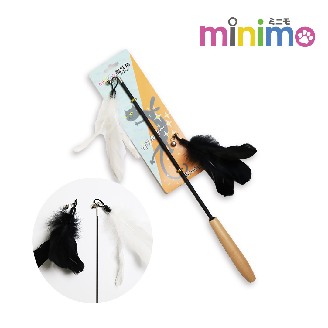 minimo 貓妖精逗貓棒 黑白精靈組