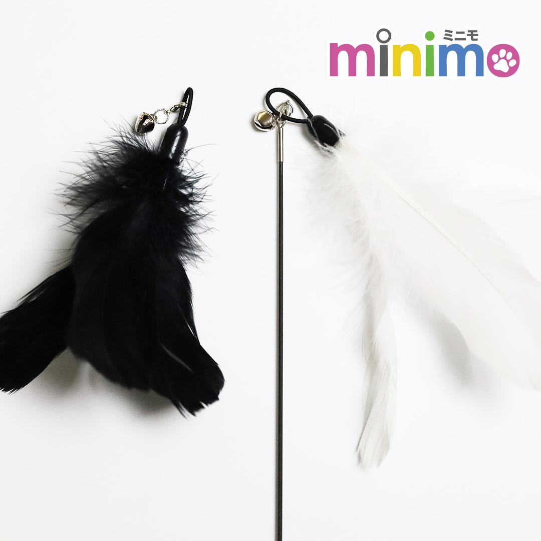 minimo 貓妖精逗貓棒 黑白精靈組