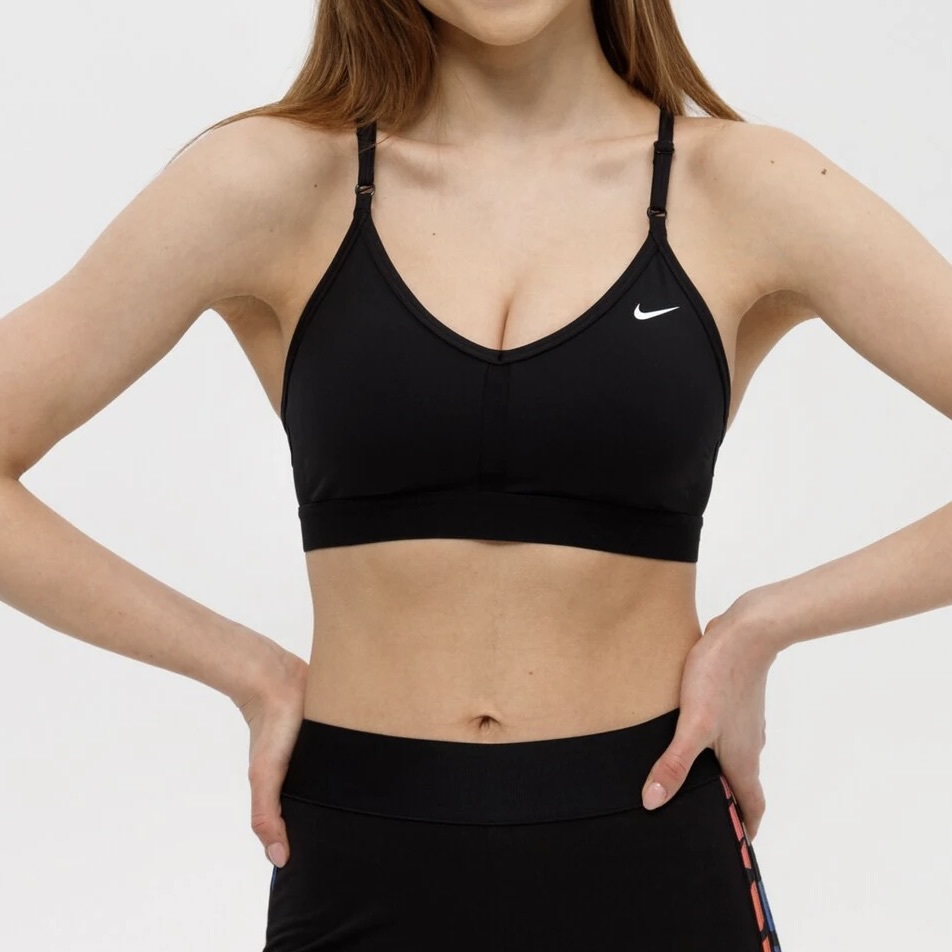 Nike Indy Light Support Padded V Neck Sports Bra Black