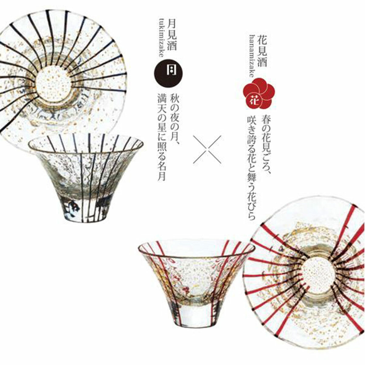 日本江戸硝子八千代窯清酒杯套裝 (2枚入) (日本製)