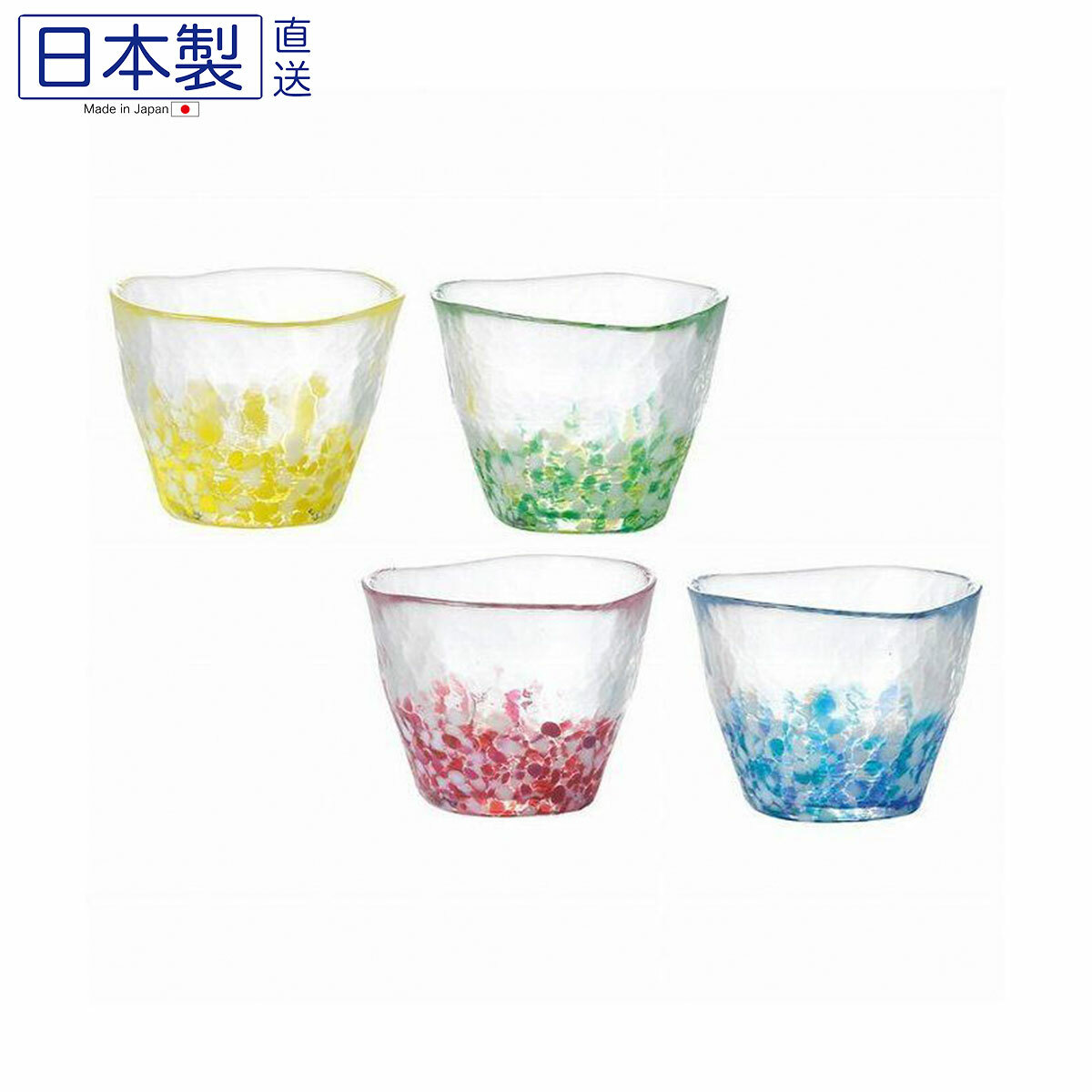 日本津軽の情景清酒杯套裝 (4枚入) (日本製)