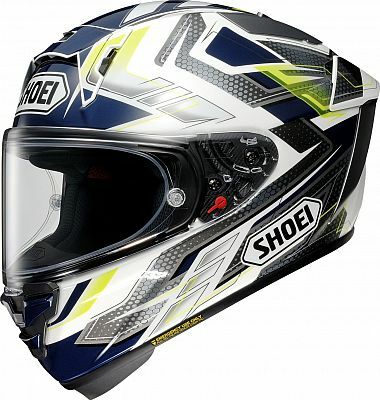SHOEI X15 Escalate White/Dark Blue/Grey/Neon-Yellow