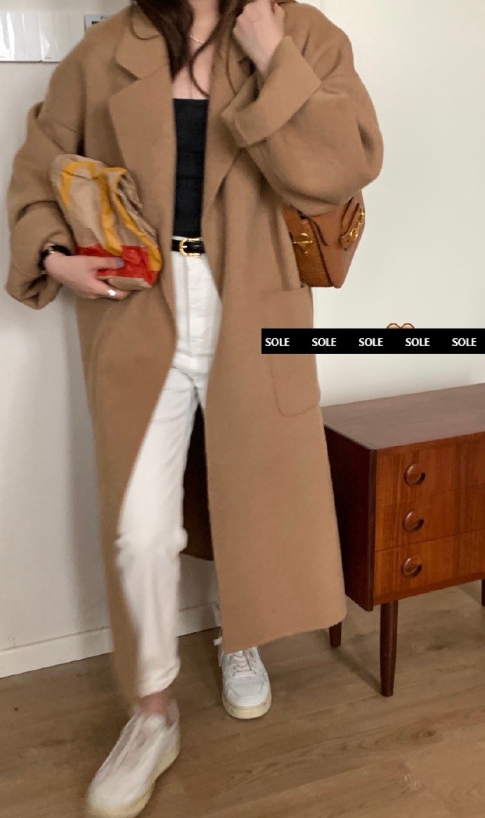 羊毛毛呢寬大衣(黑/駝/灰)