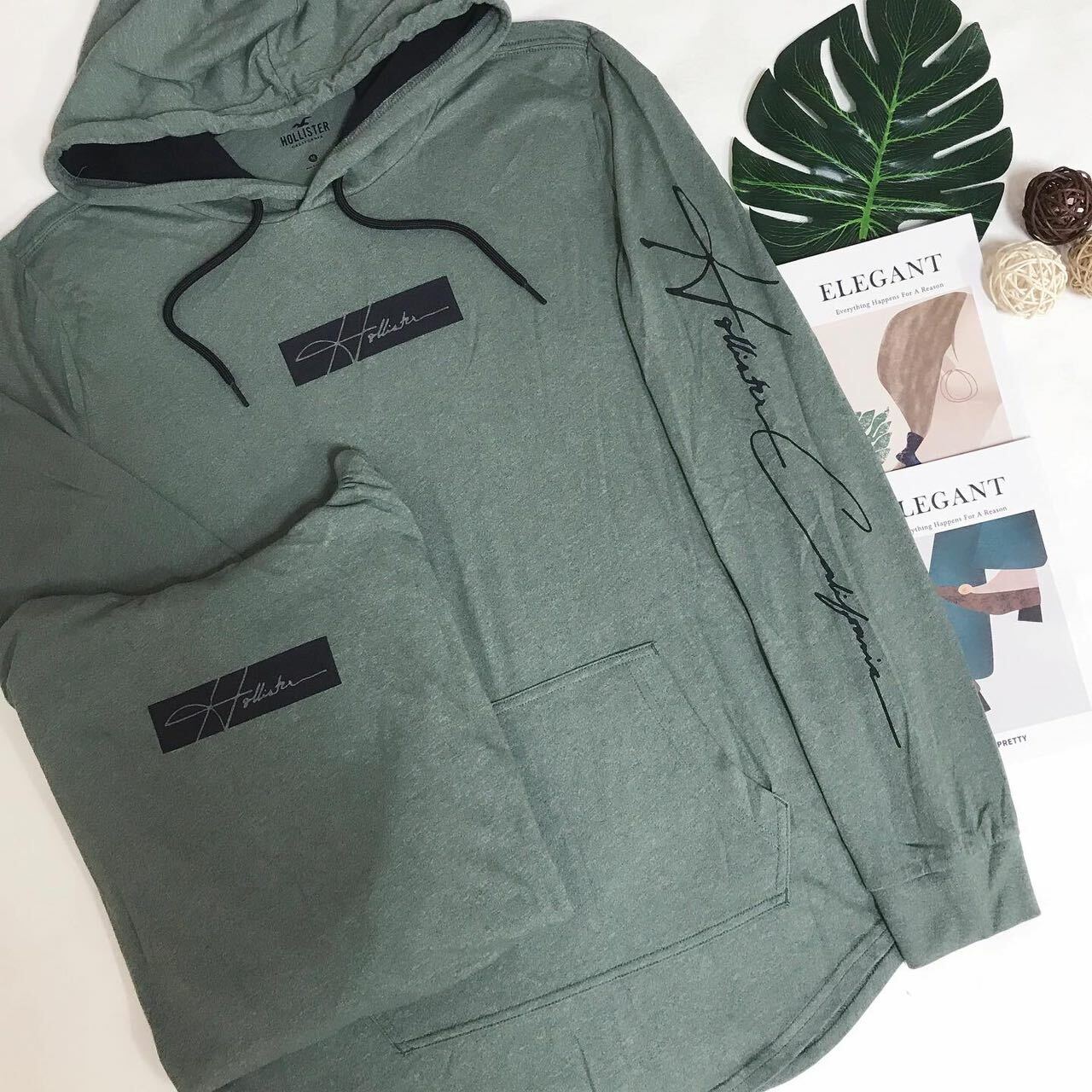 HOLLISTER MIDDLE LOGO T- HOODIES