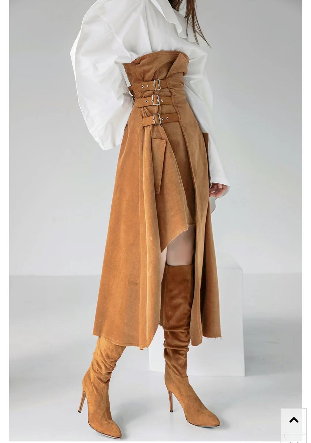 LCQ08 後橡筋高腰設計半裙