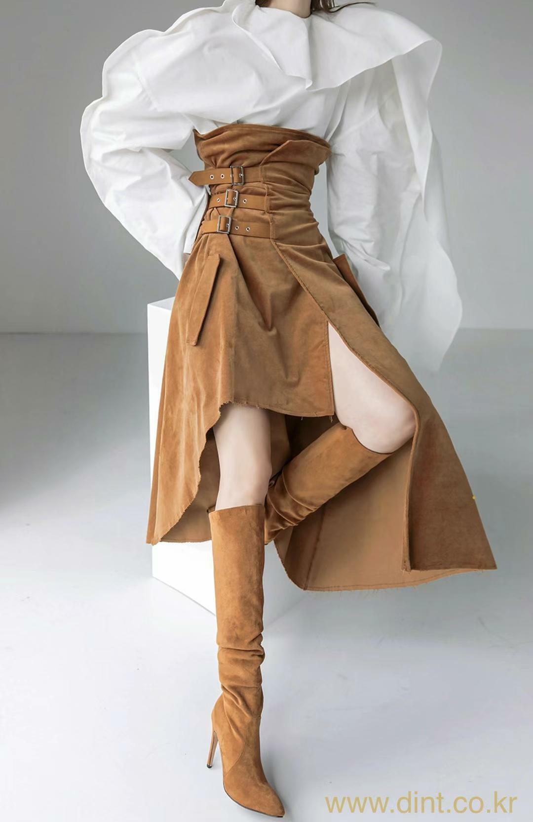 LCQ08 後橡筋高腰設計半裙