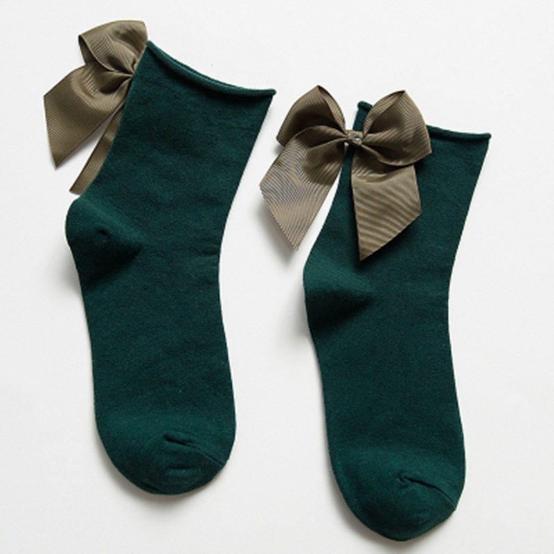 緞帶蝴蝶結中筒襪  七色