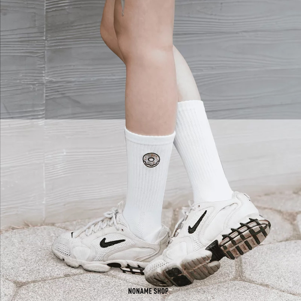 BEST FOOT FRIEND BFF 刺繡 美式 甜甜圈 融化 襪子 兩色