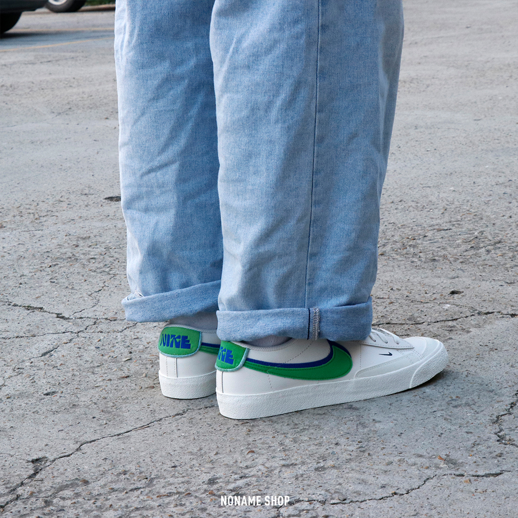 Nike Blazer Low 77 SE 雙勾 解構 奶油白綠 (男款)