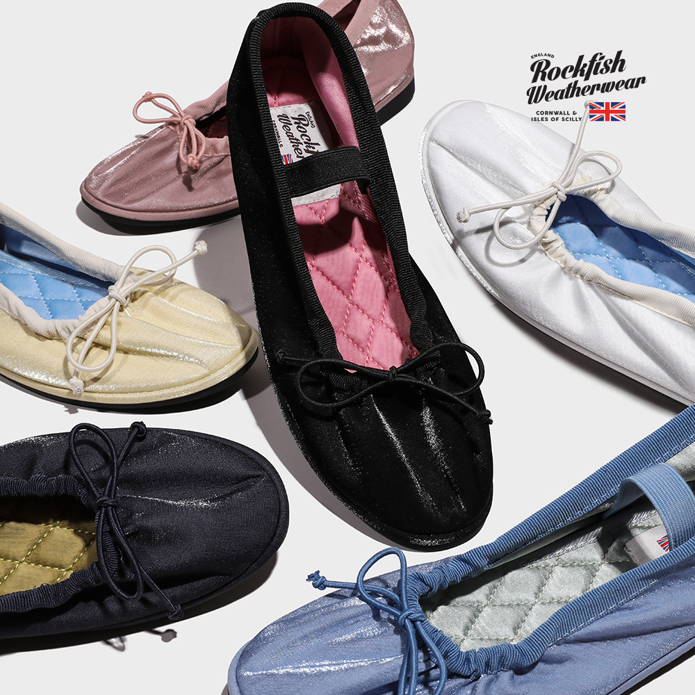 ROCKFISH WEATHERWEAR satin scrunch flat