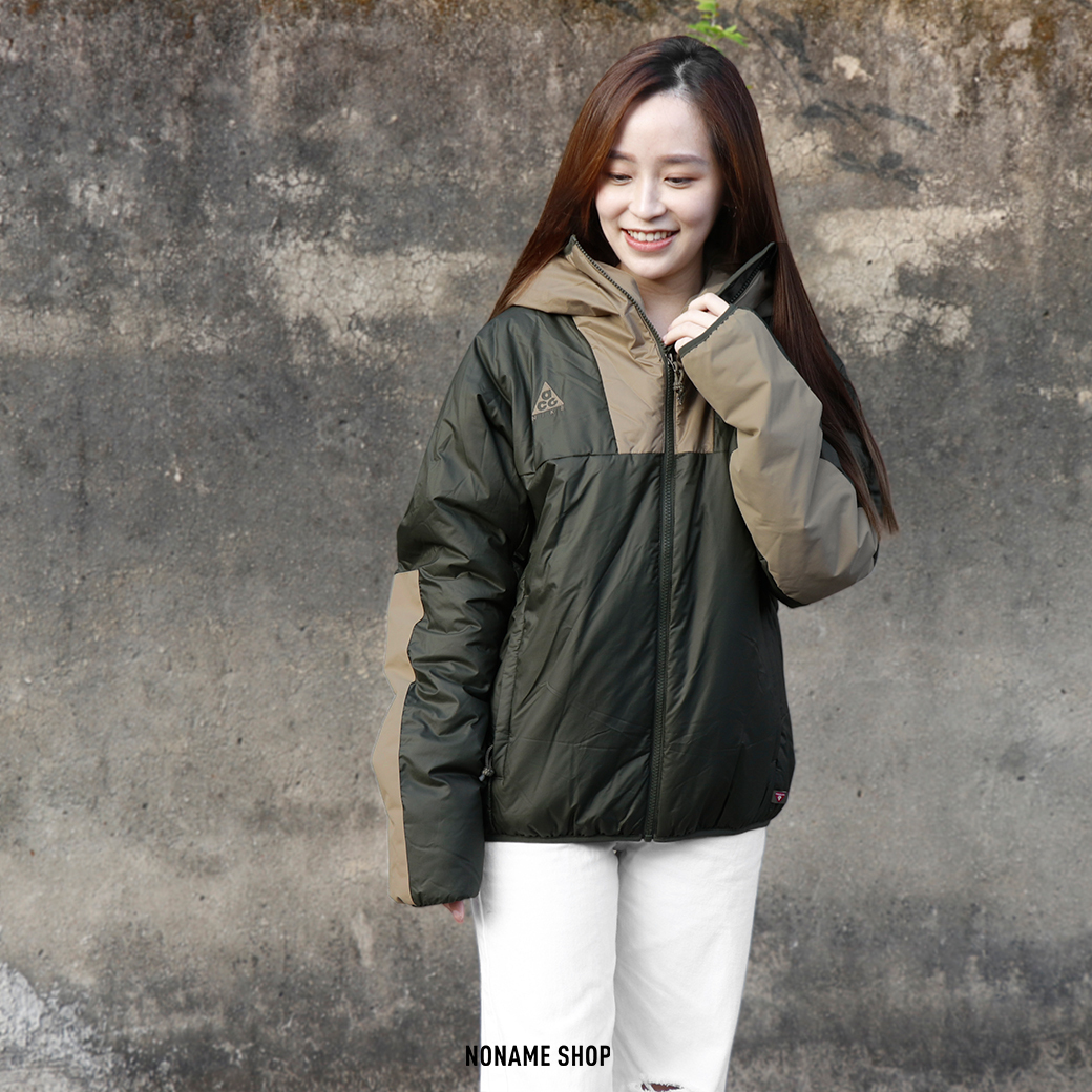 NIKE ACG Primaloft 拼接 科技保暖 連帽 外套 卡其綠 (男款)