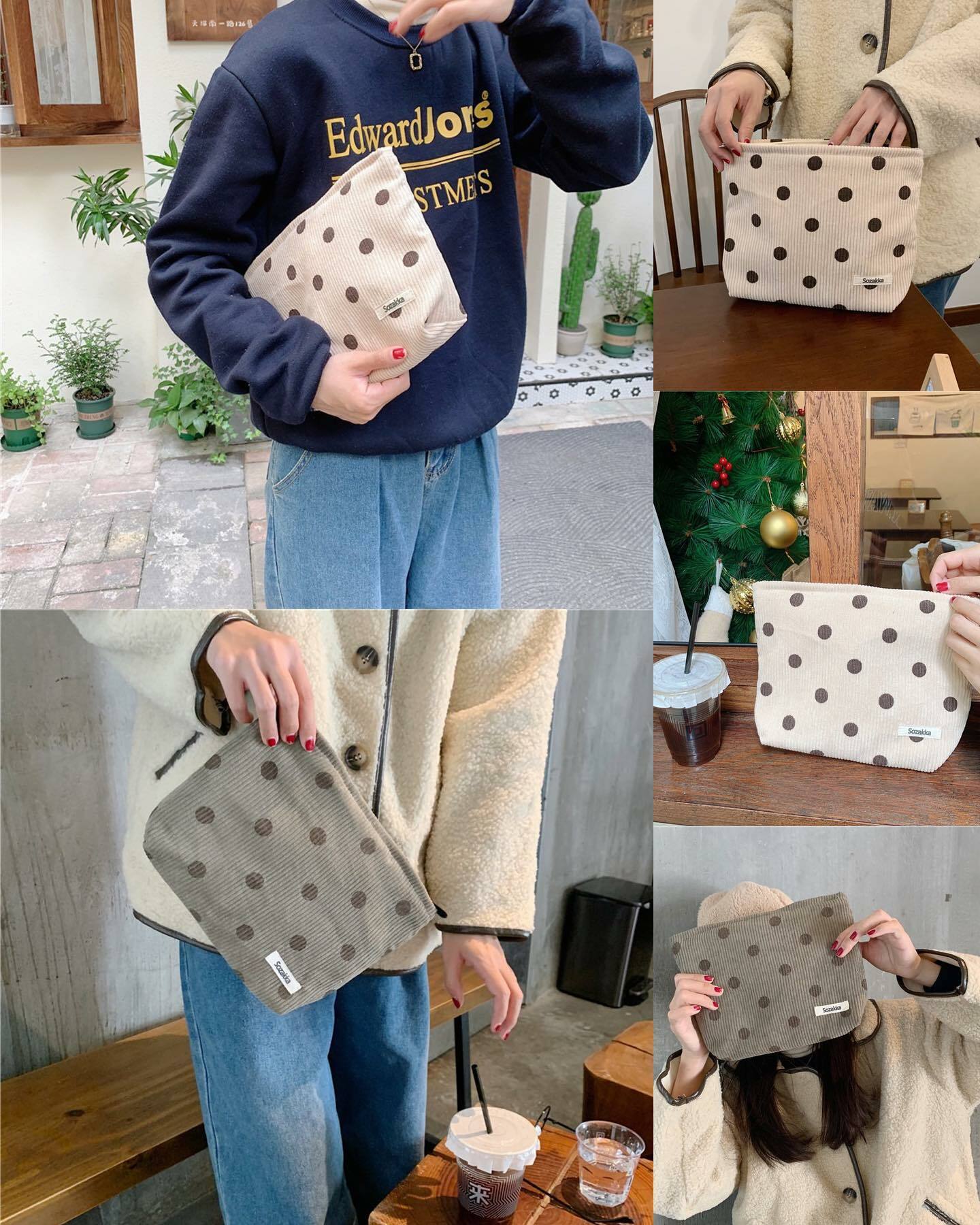 簡約波點收納袋