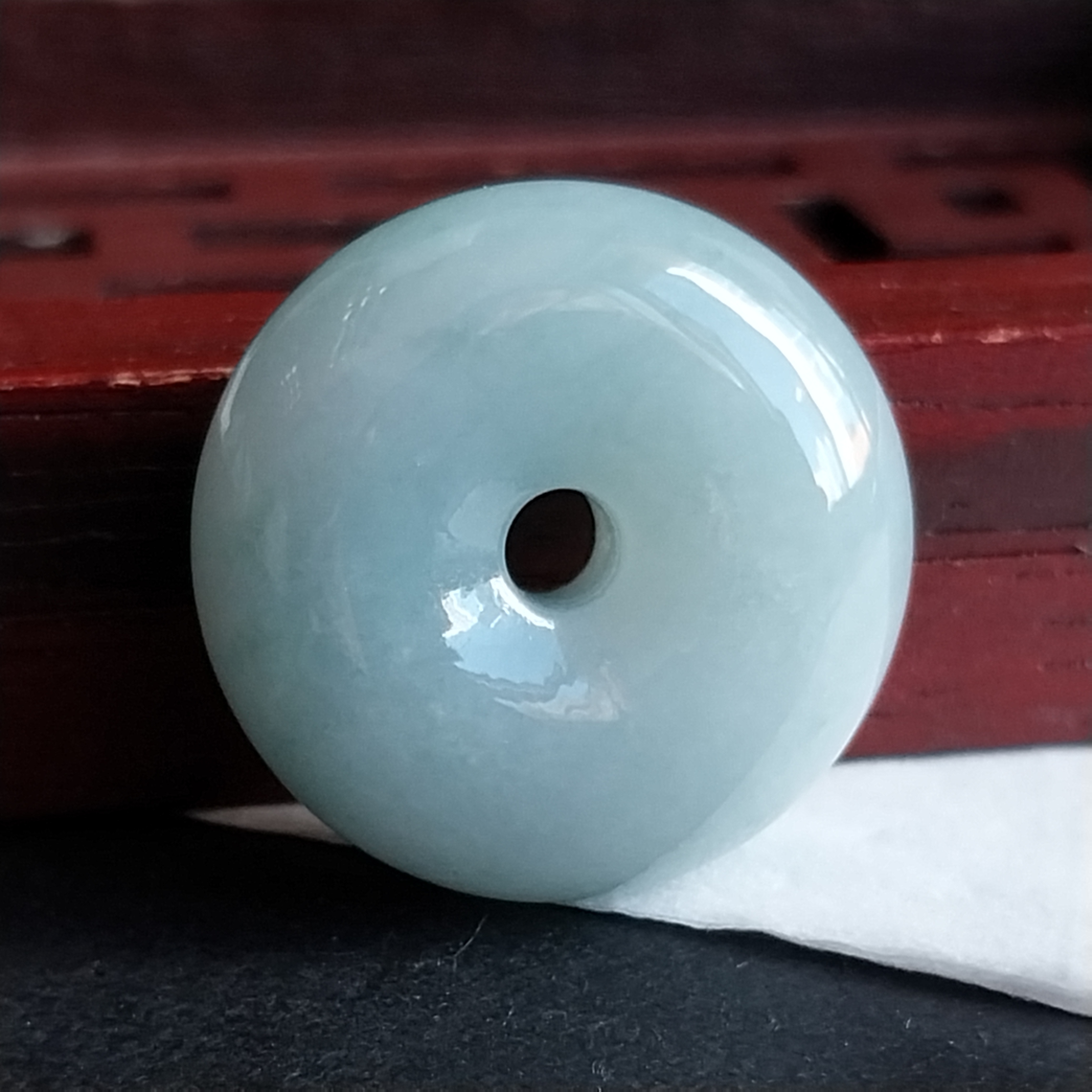 冰糯厚庄平安扣 (21.8mm直徑), 天然翡翠A玉, 緬甸玉, Jade, Jadeite