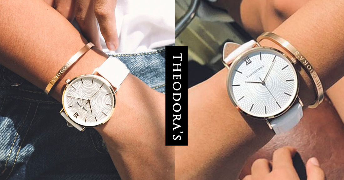 THEODORA'S, watches, 白色, 真皮, 手錶