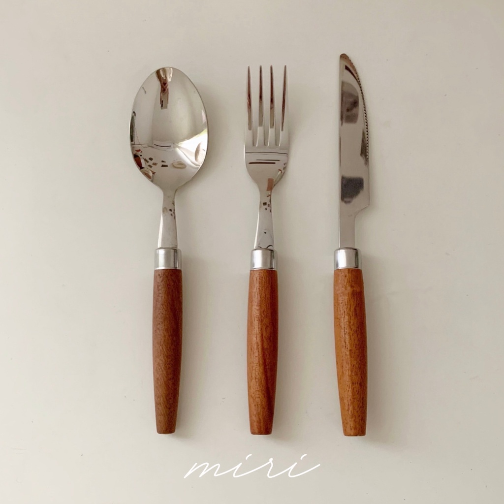 304不鏽鋼實木餐具