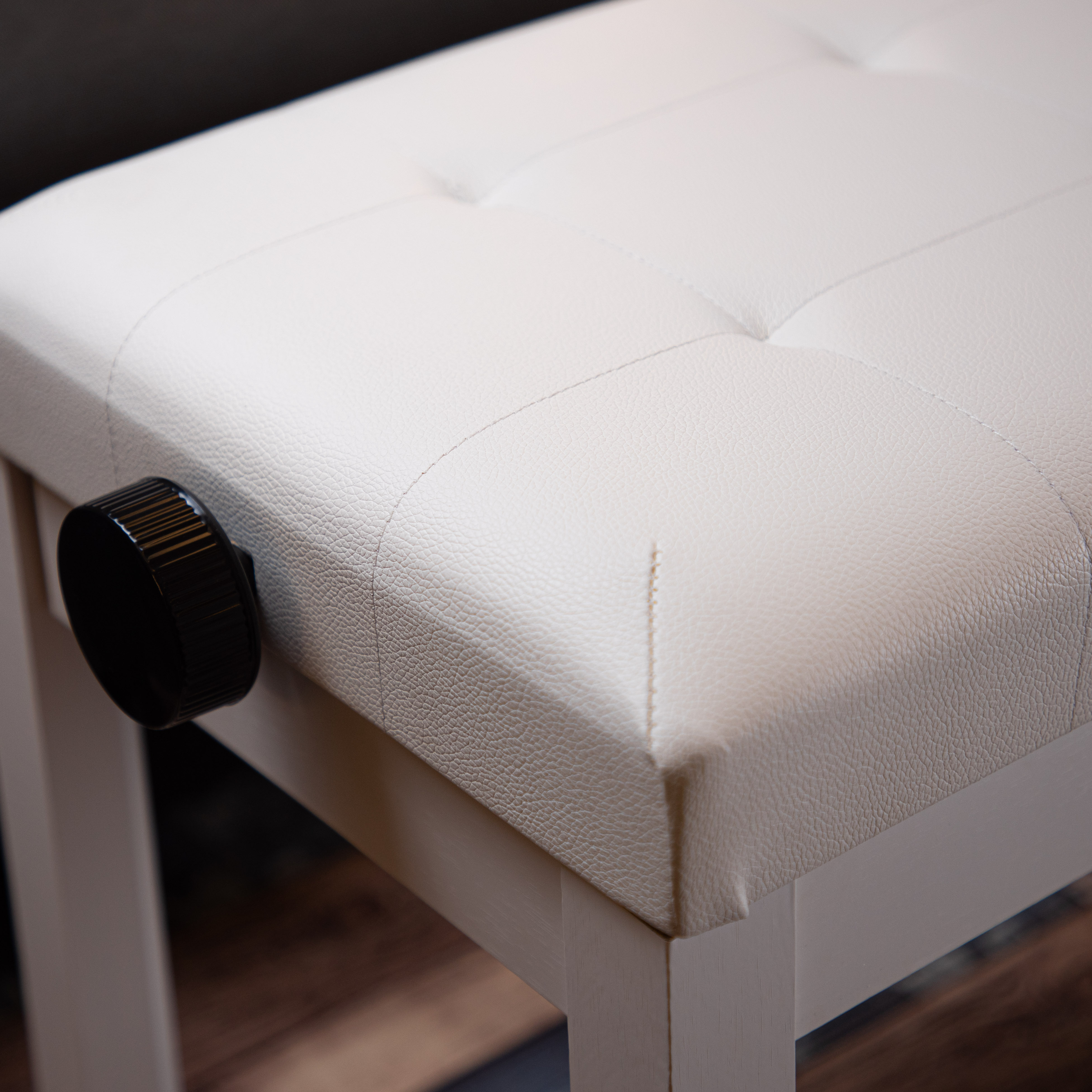 單人微調鋼琴椅 電子琴椅 升降椅 YM610 微調 PU皮革 琴椅 直腳 白色 第 3 張圖片｜三峽鍵盤 / 鋼琴