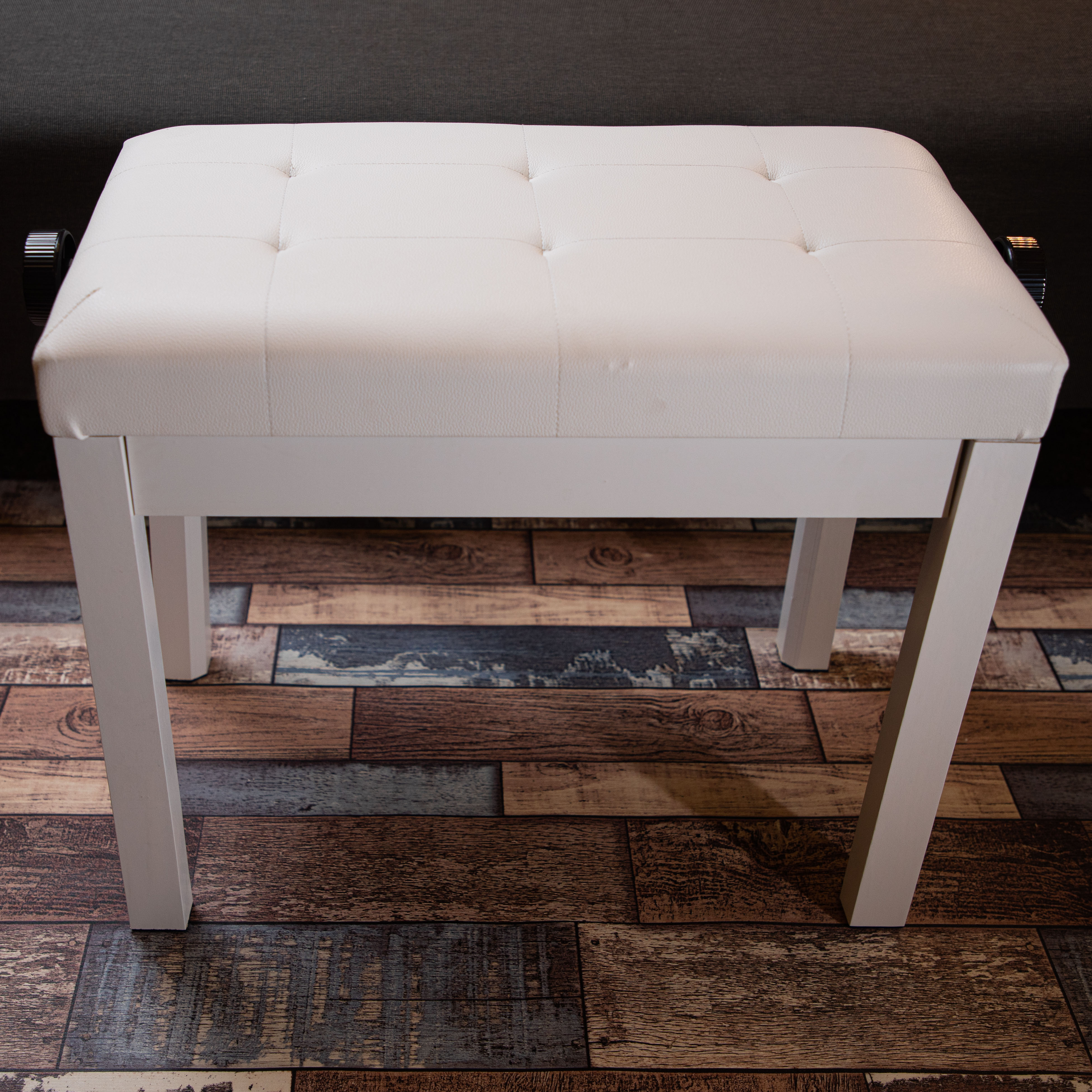 單人微調鋼琴椅 電子琴椅 升降椅 YM610 微調 PU皮革 琴椅 直腳 白色 第 4 張圖片｜三峽鍵盤 / 鋼琴