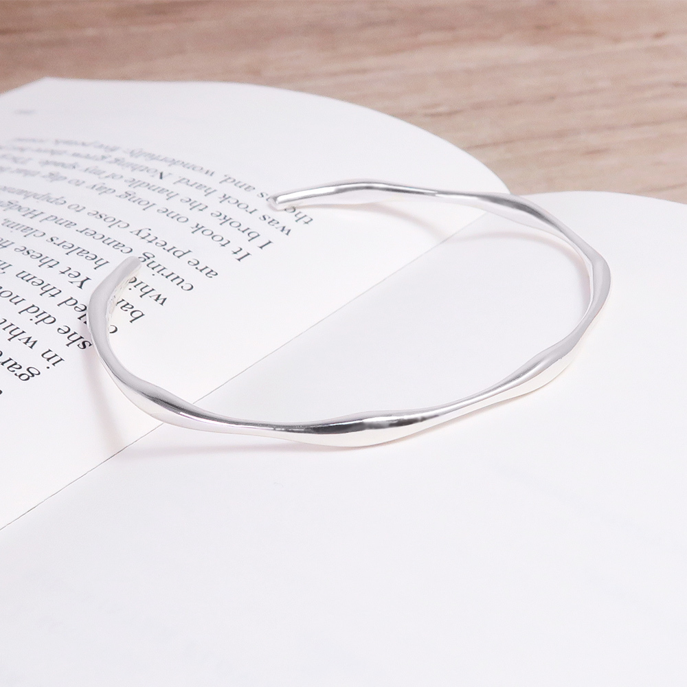 山脈手環 C型開口設計 925純銀手環