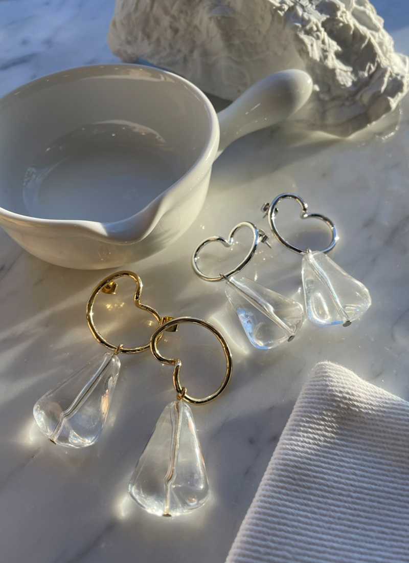 [現貨] 愛心冰塊耳環