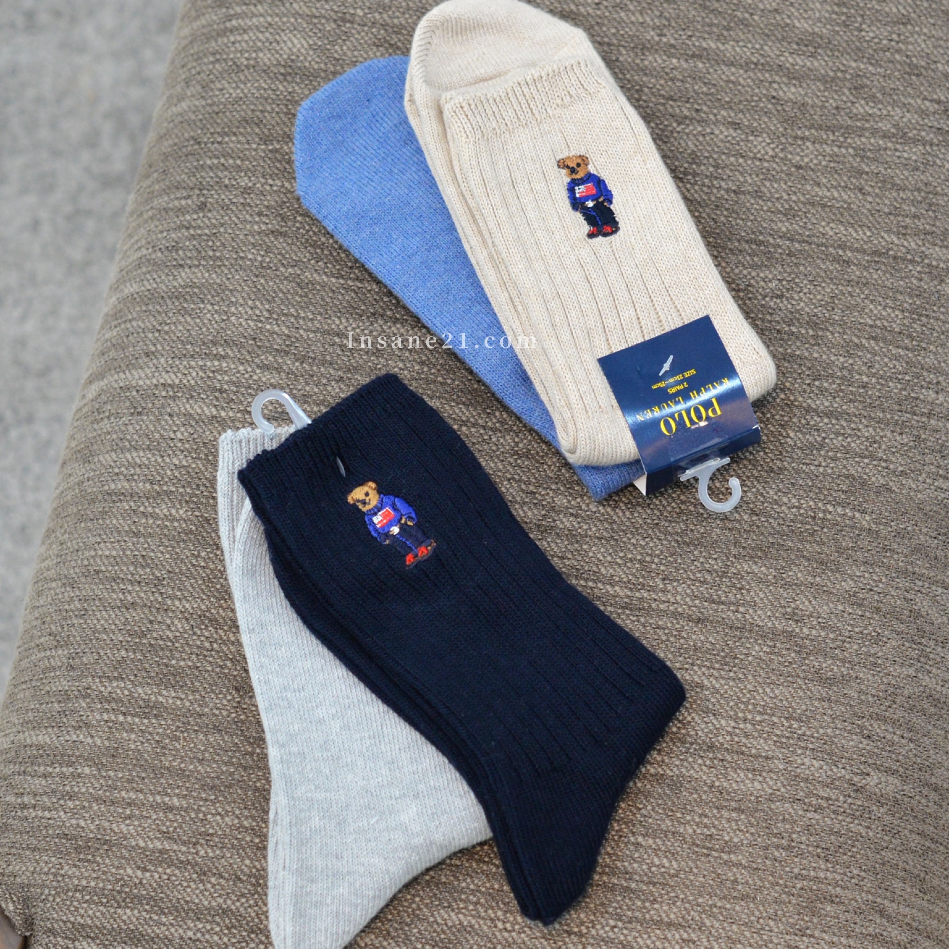 POLO SOCKS 長襪 深藍灰 奶茶藍