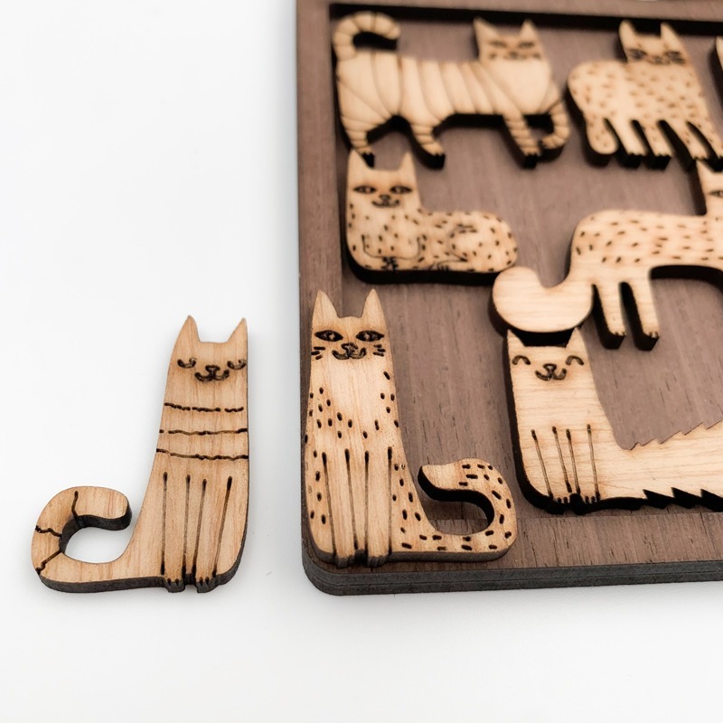 Cat Puzzle 木製貓咪造型拼圖