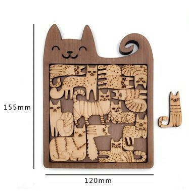 Cat Puzzle 木製貓咪造型拼圖