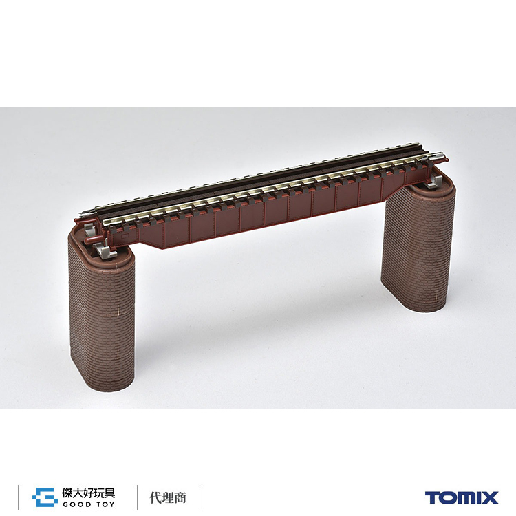 TOMIX 3255 Deck Girder Bridge S140 Red with 2 x Brick Bridge Support