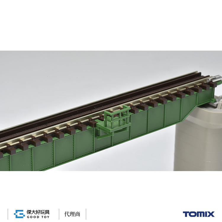 TOMIX 3256 Deck Girder Bridge S140 Green with 2 x Brick Bridge Support