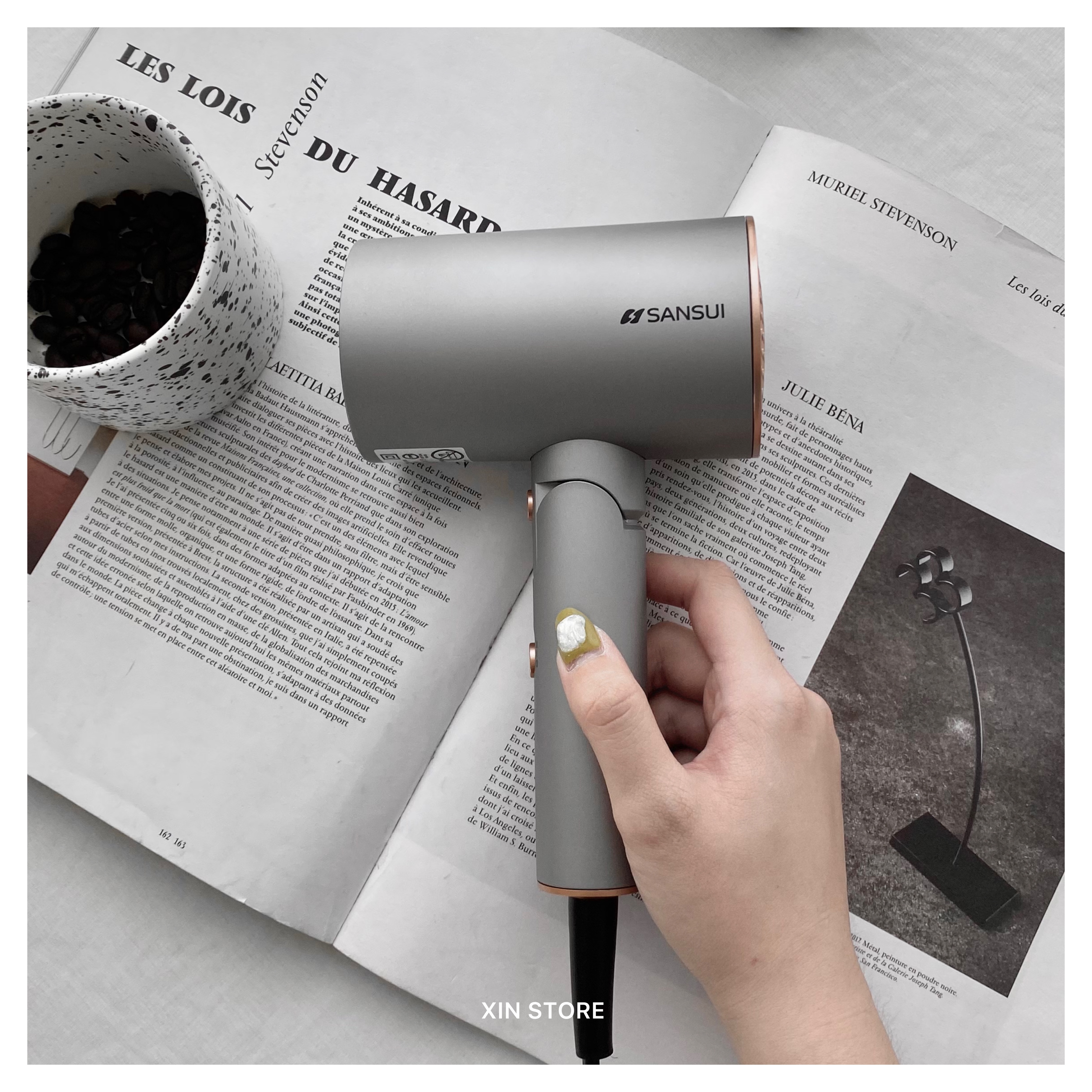 <限時開團!!> SANSUI 山水 負離子 大風量 速乾 折疊 好攜帶 吹風機 珍珠白 尊爵灰 赫本黑