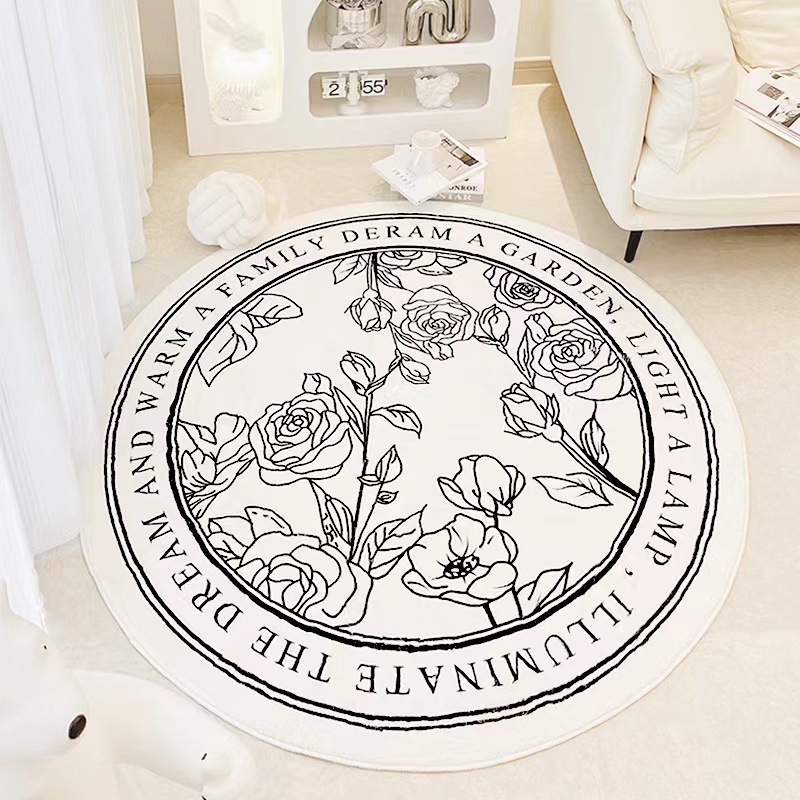 《1317》 INS北歐風圓形地墊床邊地墊((仿羊絨))