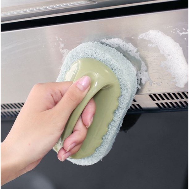 【Hook's嚴選】海綿清潔刷 帶手柄浴缸刷 廚房去汙刷具 金鋼砂海綿 家居清潔 莫蘭迪色系 油汙輕鬆刷具