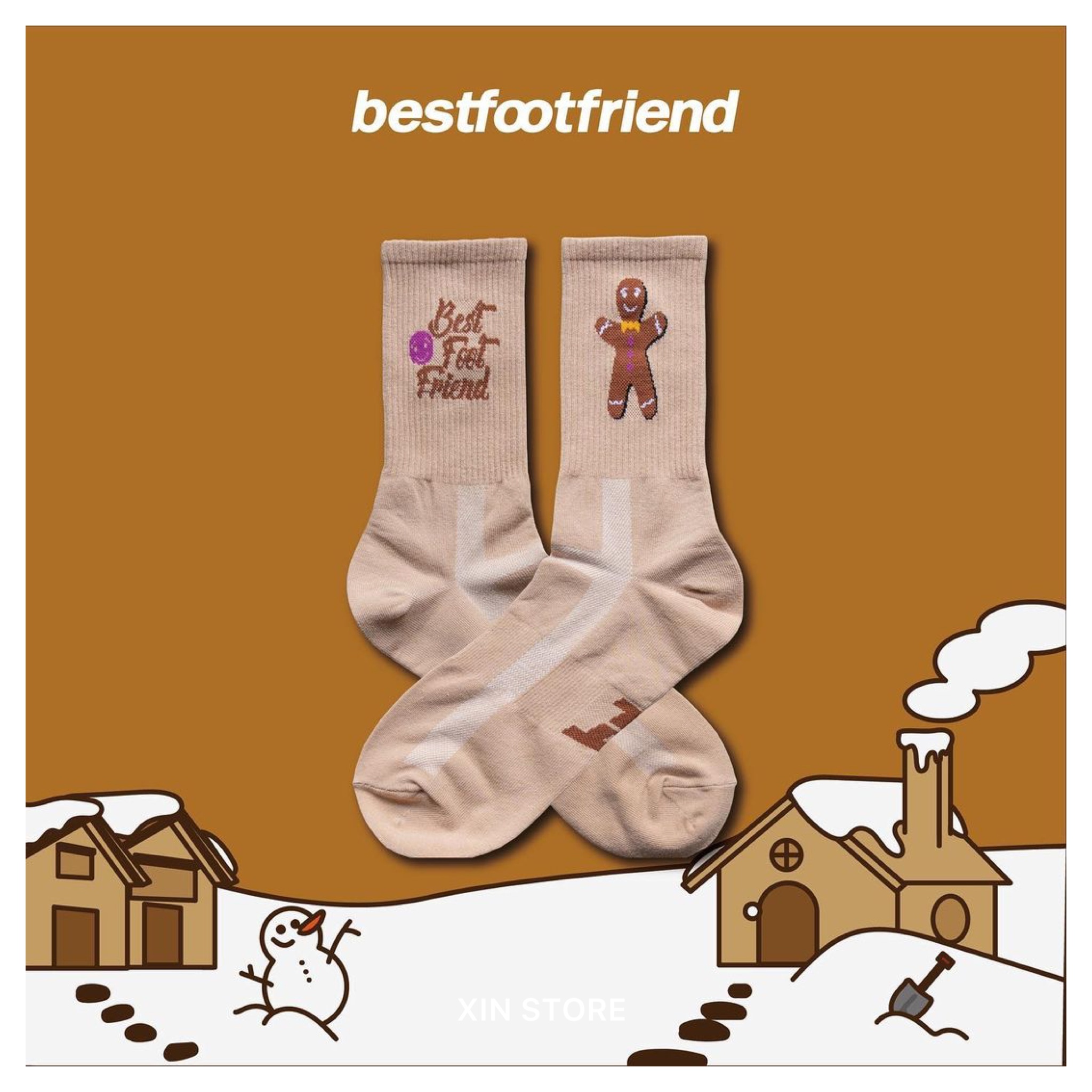Best Foot Friend BFF Socks Ginger Bread Man 薑餅人 長襪