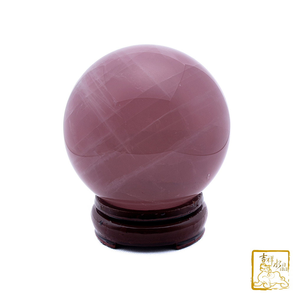 星光粉水晶球 直徑8.8cm 人緣桃花