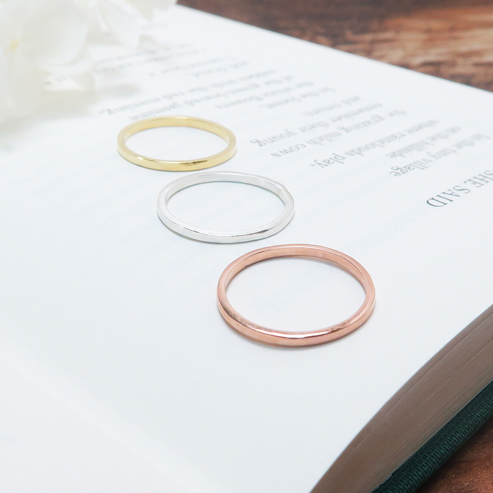 純銀方線戒指 手工純銀線戒 尾戒