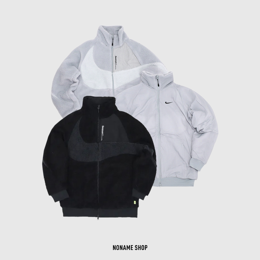 NIKE NSW SWOOSH JACKET 羊羔毛毛絨雙面穿大勾外套兩色