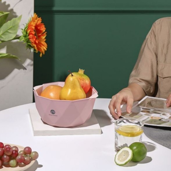 【Hook's嚴選】雙層瀝水籃 快速瀝水 北歐雙層洗菜籃 水果蔬菜瀝水籃 蔬果藍 水果盤 洗菜藍