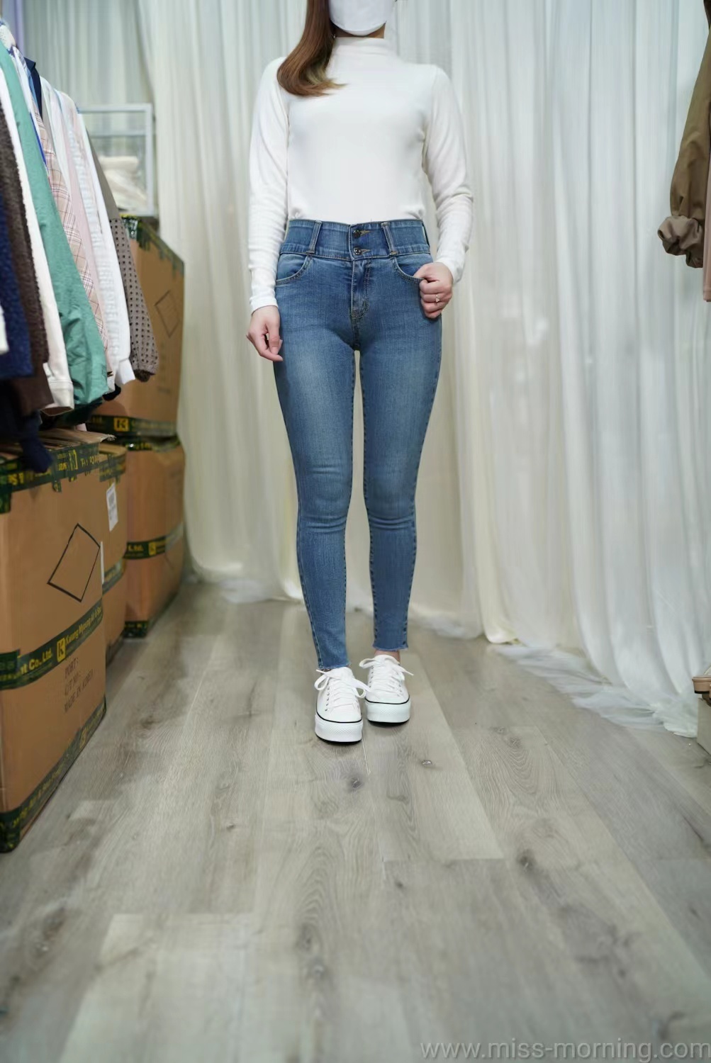 2扣款牛仔褲(33461)