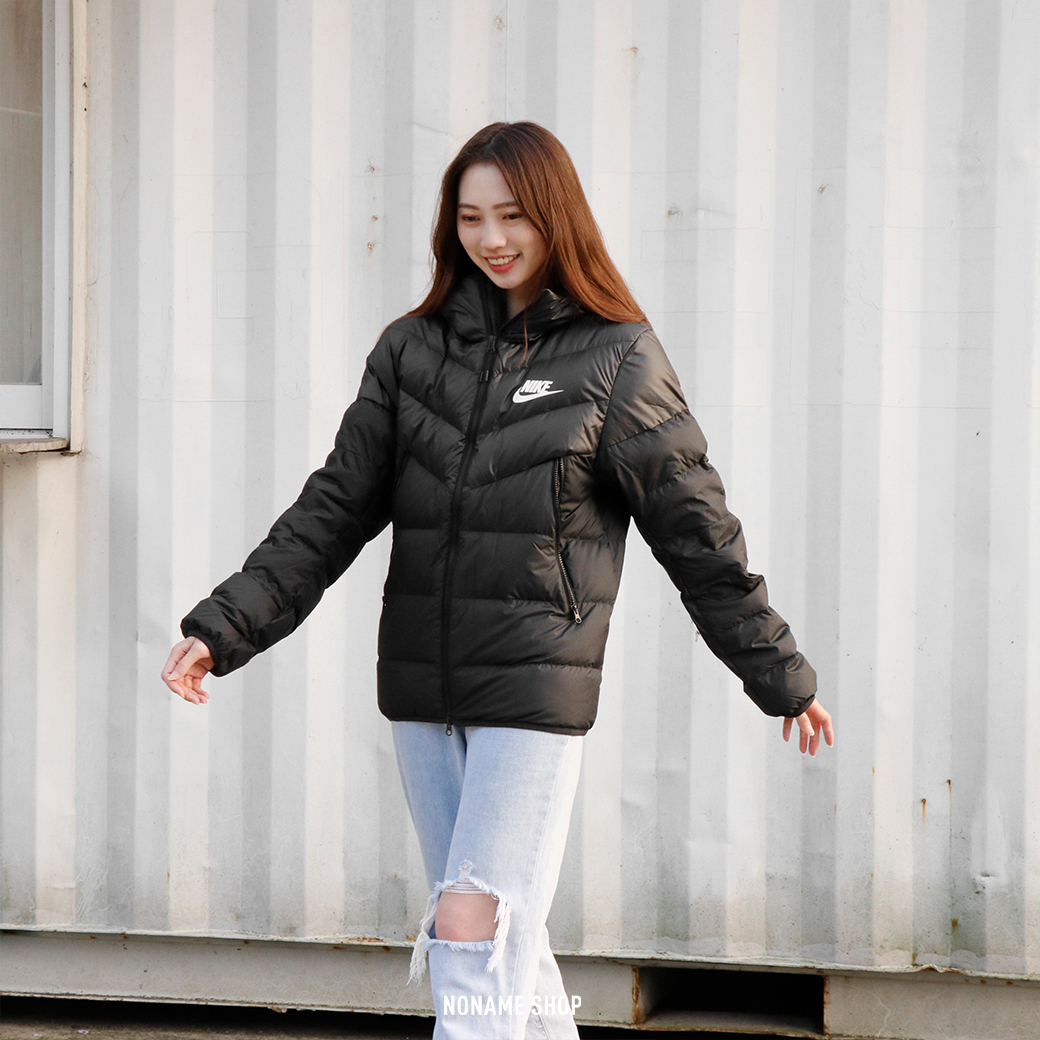 Nike NSW 字勾 羽絨 鋪棉 連帽 外套 黑 (男款)