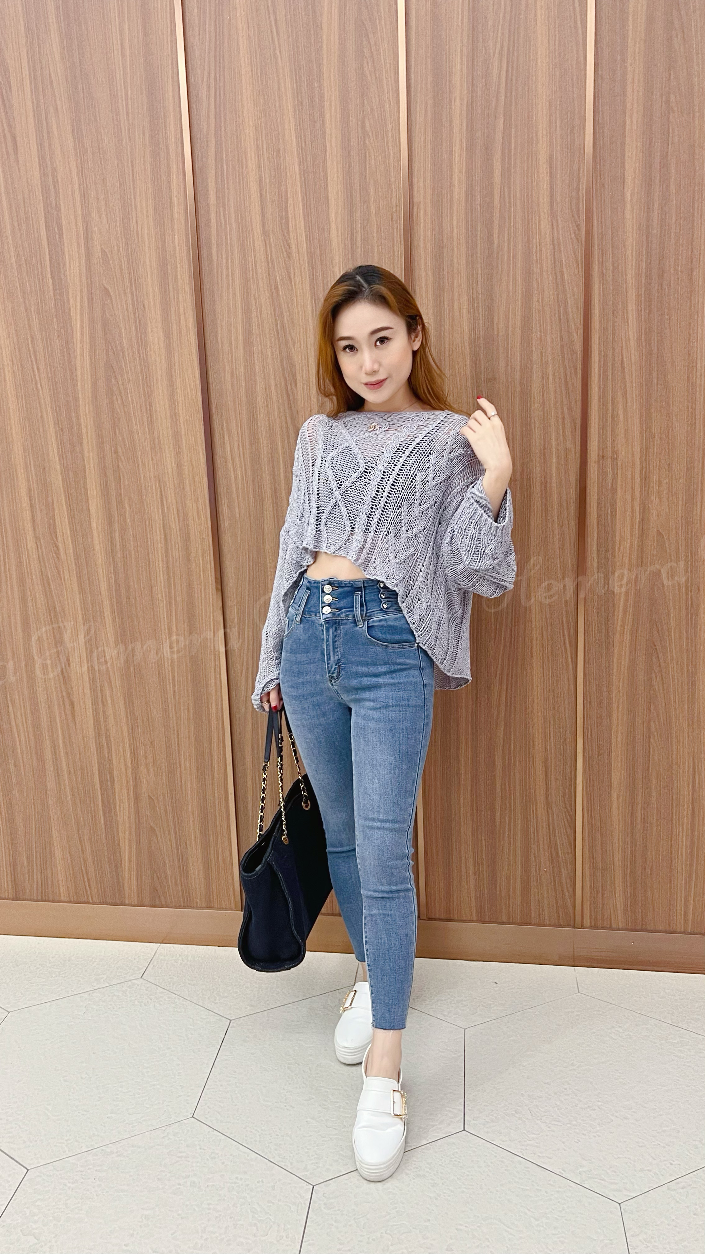 PT22S1143 高腰貼身牛仔褲