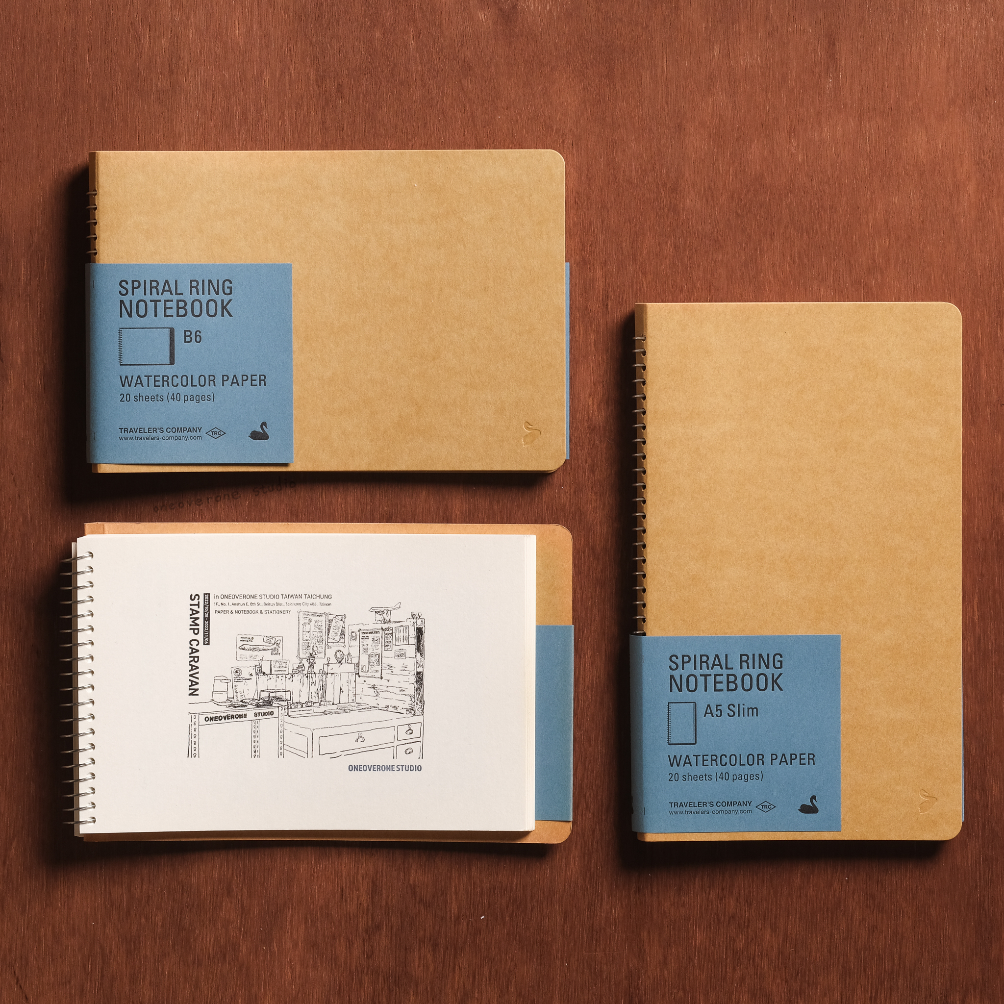 A5 Slim/B6 水彩紙_天鵝/ Spiral Ring Notebook 線圈筆記本