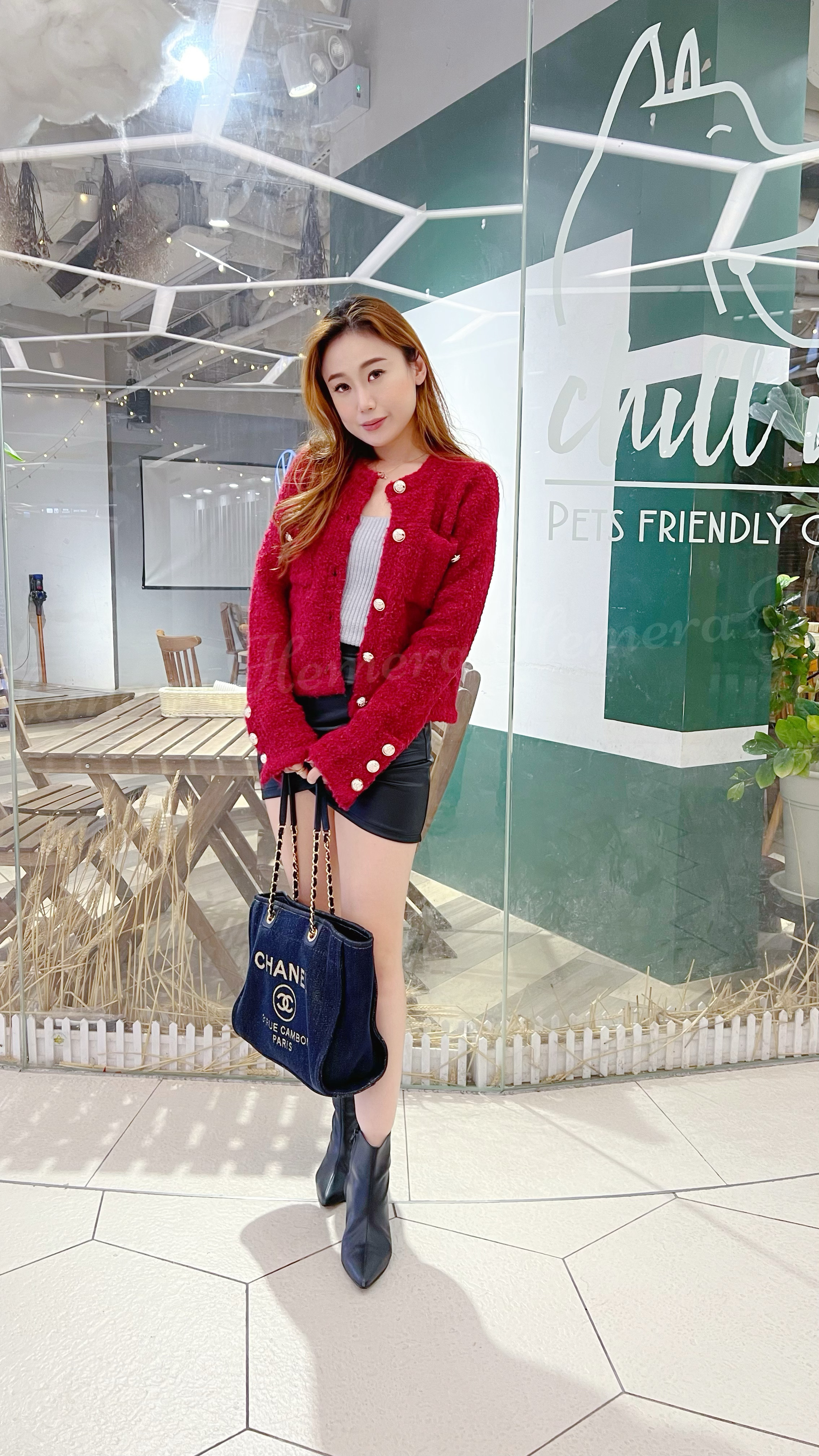 PT22S1139 開叉PU皮裙褲